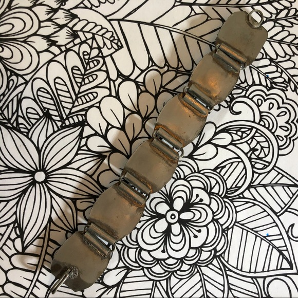 Vintage 80’s stone link bracelet jasper agate - Picture 5 of 5